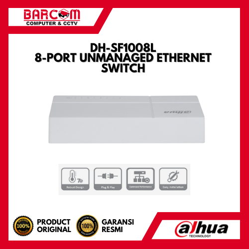 Dahua Switch Hub SF1008L 8Port Unmanaged Ethernet Switch Hub 8 Port - Original Dahua
