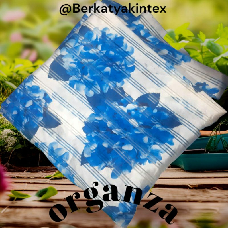 KAIN ORGANZA PREMIUM MOTIF BUNGA BESAR - KAIN ORGANDI MOTIF BUNGA BESAR HARGA/0,5M