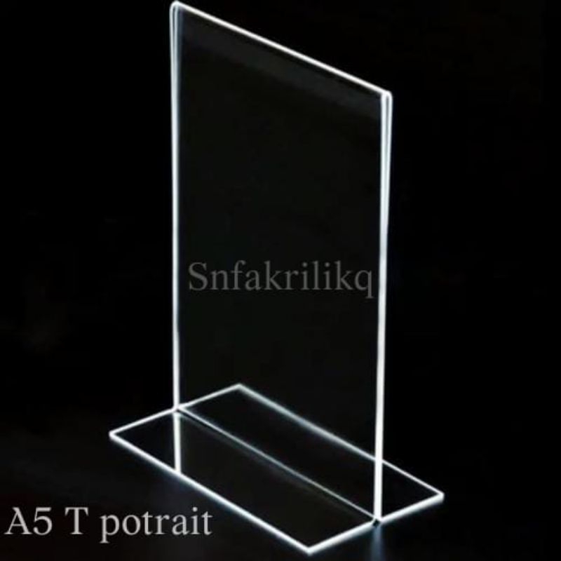 

TEMPAT BROSUR AKRILIK/TENT CARD AKRILIK A5 TEBAL 3MM