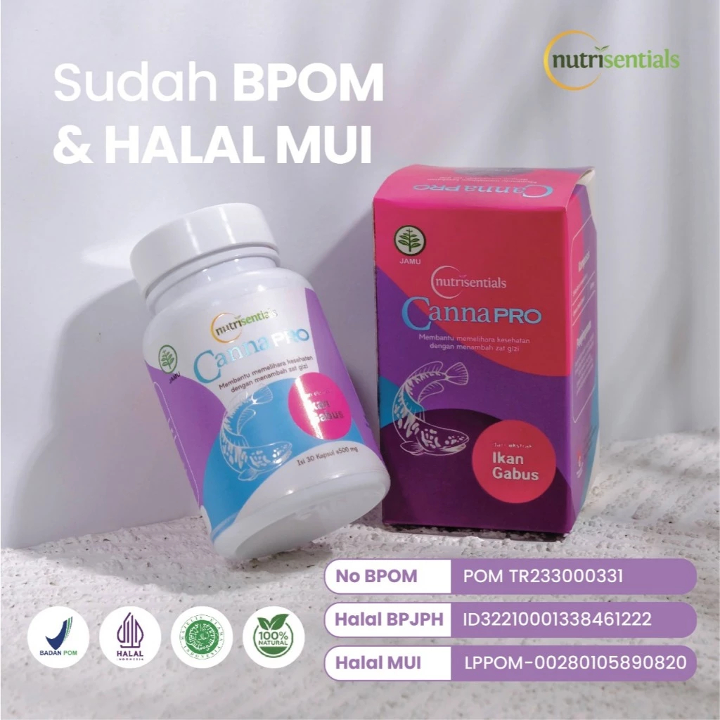 CannaPro Ekstrak Ikan Gabus BPOM Halal Suplemen Herbal Penyembuh Luka Pasca Operasi