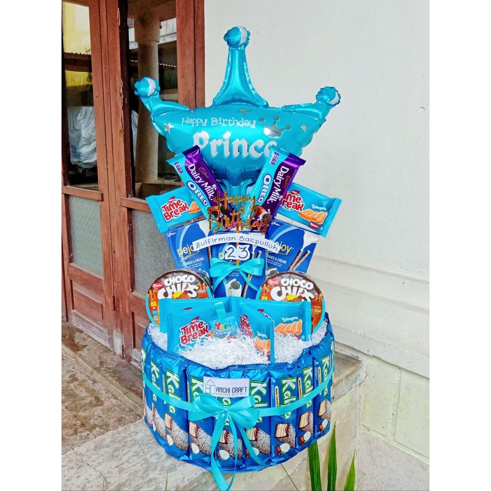 

Snack Tower - Snack Tart - Cake Snack Ultah - Snack Cake - Bucket Snack Birthday (Biru 7)