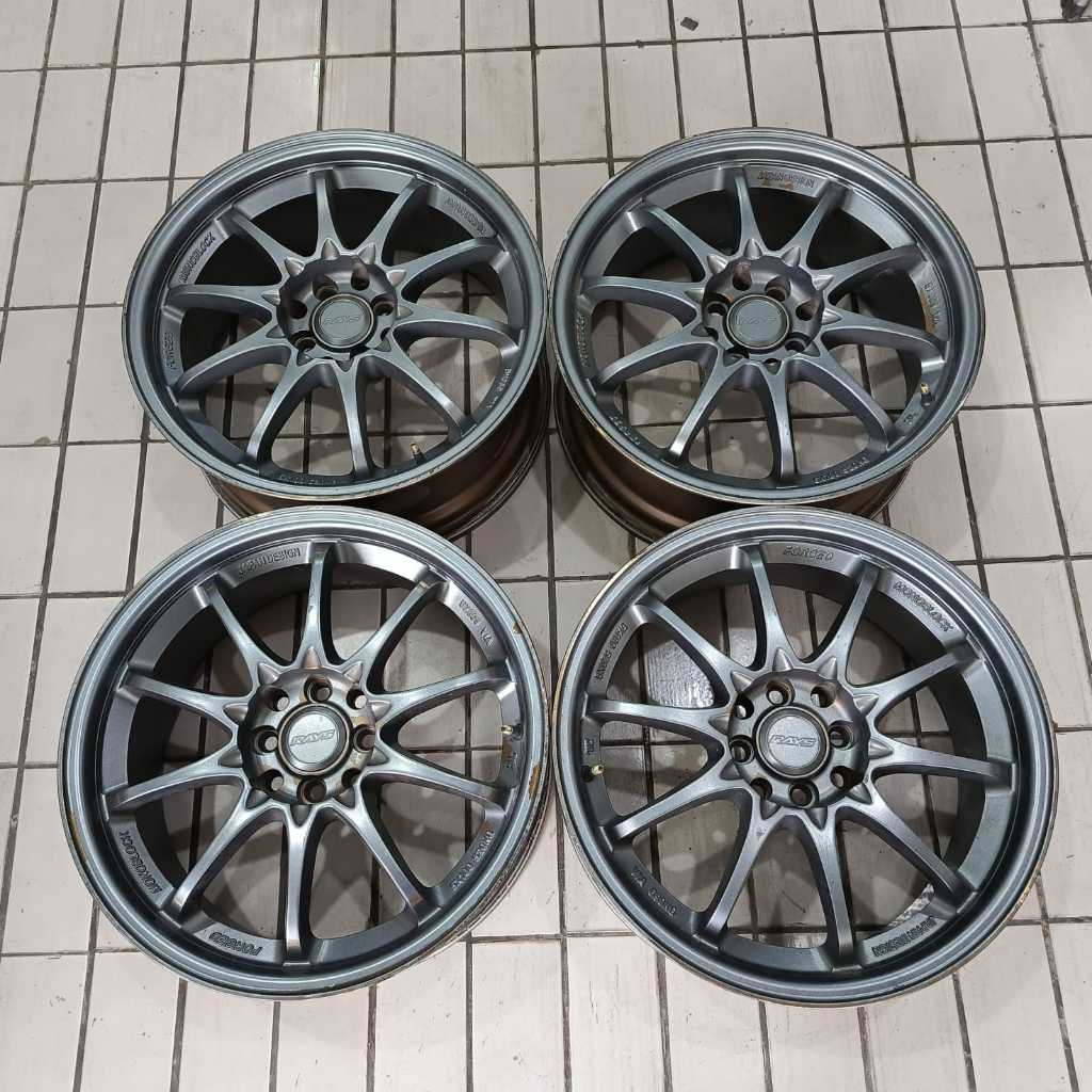 Velg MOBIL Second RAYS CE28 Ring 17 Lubang 4x100 / 4x114 + ban 205 45 R17 Cocok PANTHER AVANZA DLL