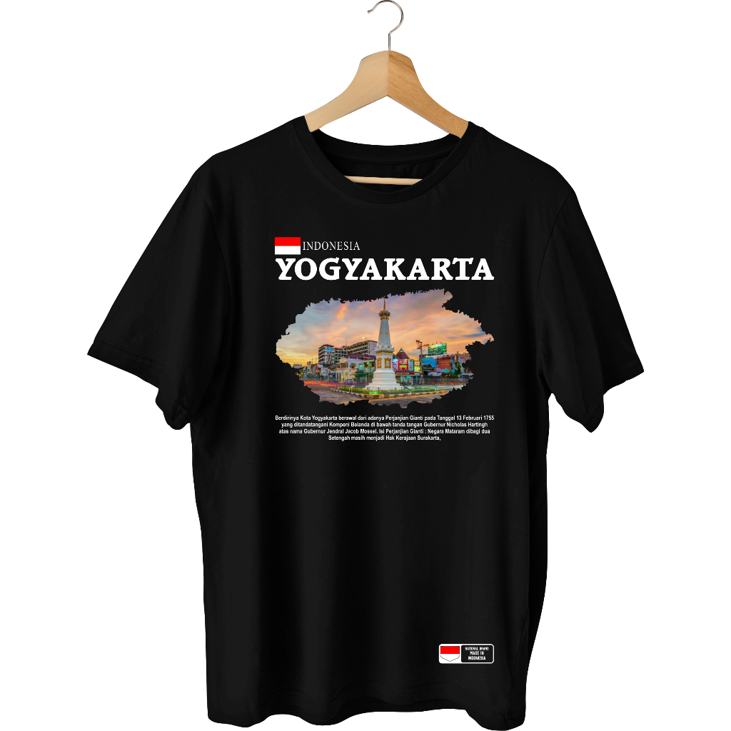 Kaos Indonesia Yogyakarta Premium Tshirt New Series - Baju Kota Yogyakarta Indonesian Oleh2 Premium Quality - Kaos Oleh-Oleh Liburan Pria Distro - Kaos Tshirt Souvenir Jalan-Jalan Luar Negeri - Baju Pria Distro Nasional Negara