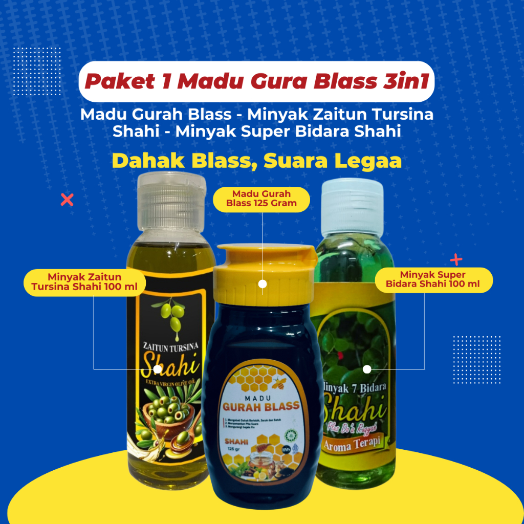 

Madu Gurah Blass Paket Minyak Zaitun dan Minyak Bidara