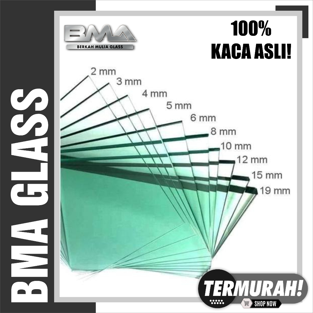 KACA POLOS BENING CLEAR 5MM Rp.17/CM² (POTONG CUSTOM SESUAI UKURAN)