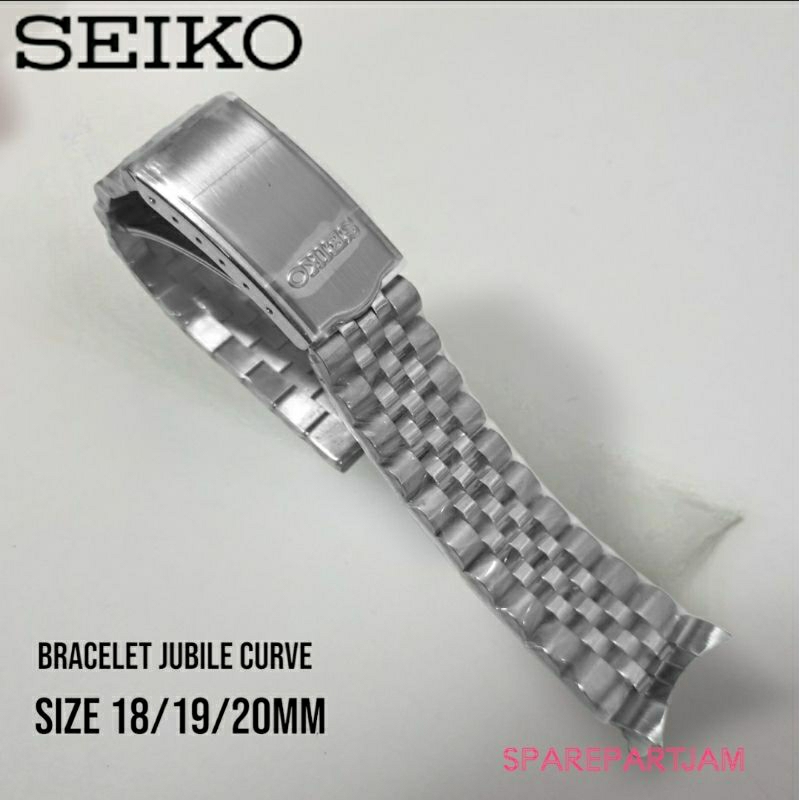 Bracelet Strap Rantai Jubile Curve SEIKO 18/ 19/ 20mm