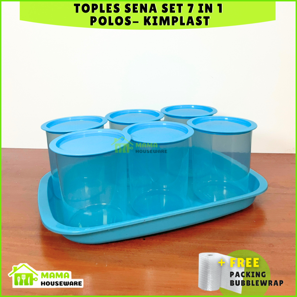 Toples Polos Set 7 In 1 dengan Nampan / Toples Lebaran Pink Ungu Cantik / Sealware Tempat Cemilan
