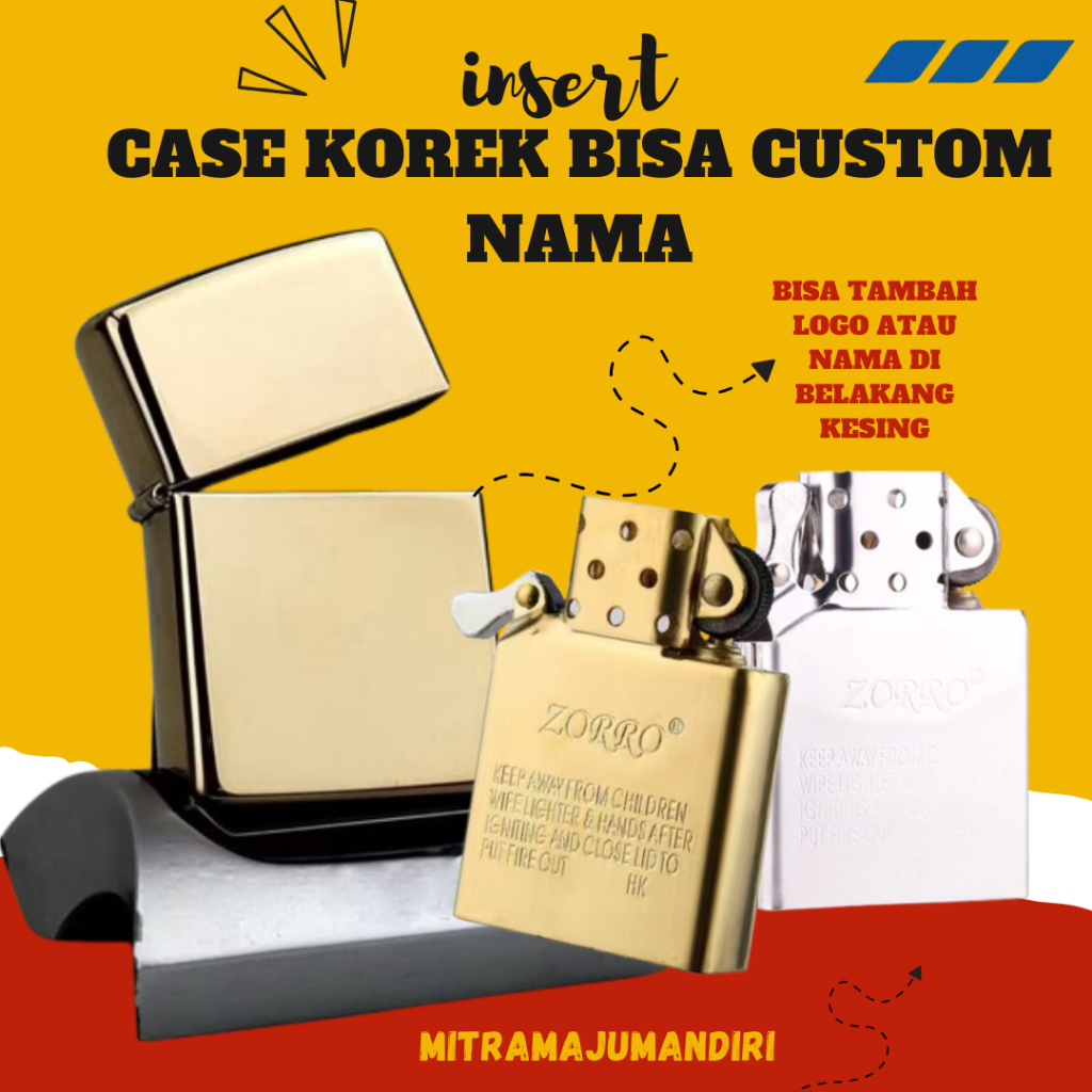 Insert Korek Zorro Daleman Korek Api Minyak Unik Denting Cling Classic Look & Sound