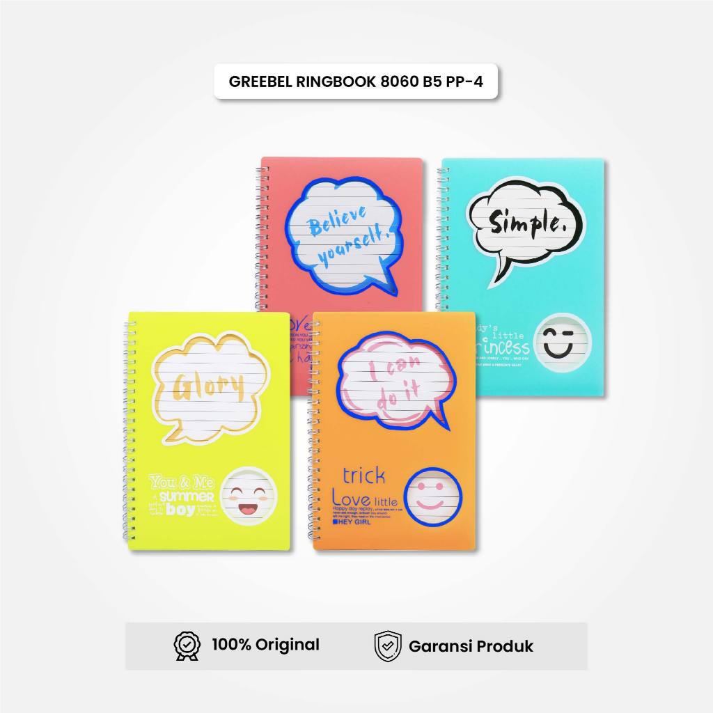

Ring Book Greebel 8060 B5 PP-4 / Agenda Planner Lucu unik / Buku Catatan Spiral book isi 60 halaman