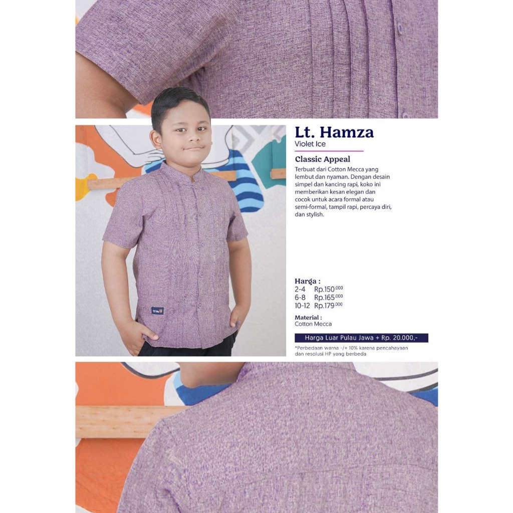 MUTIF LITTLE HAMZA VIOLET / KOKO ANAK MUTIF HAMZA / KOKO ANAK BY MUTIF KIDS / BAJU ANAK ATASAN KOKO 