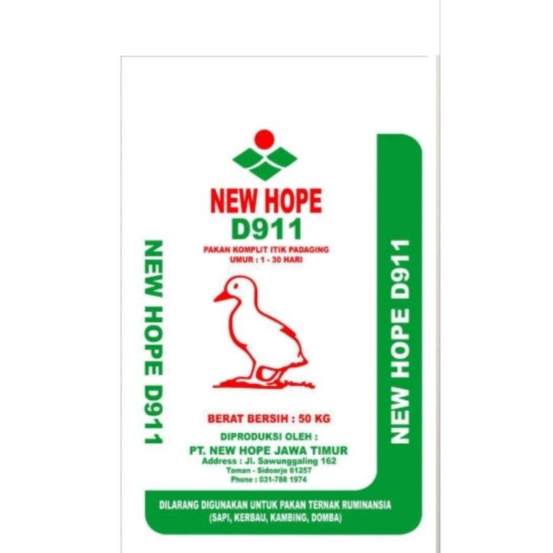 Pakan jadi Itik pedaging NEW HOPE D911 kemasan 50kg