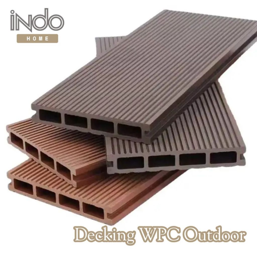 Jk Decking WPC Outdoor Square | Lantai Kayu Kolam Renang Teras | WPC Flooring Lantai Motif Kayu | De
