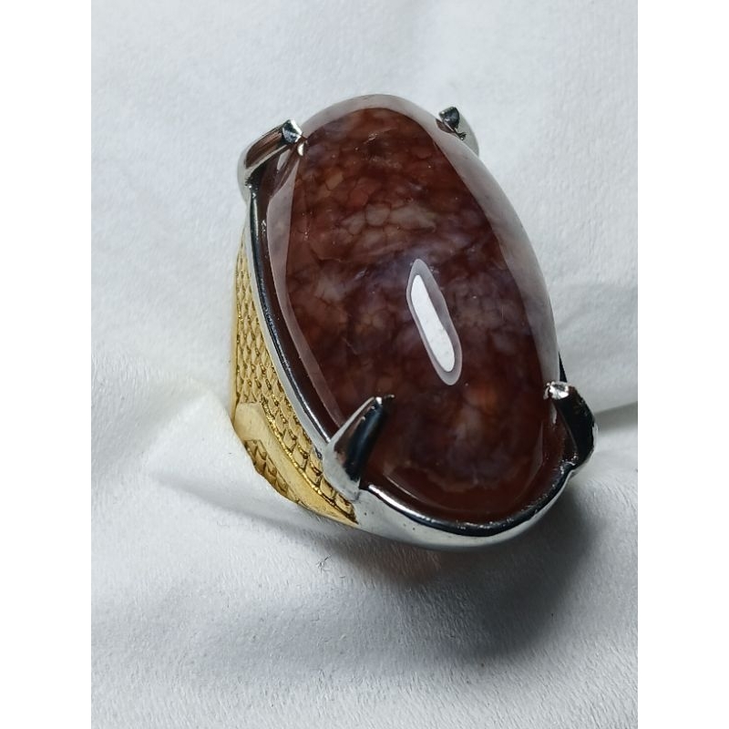 Cincin pria Sisik naga coklat top jumbo