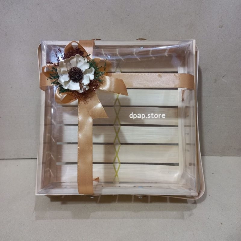Stellarspace16 Dpap.Store - Hampers Kotak Bambu Putih/Kotak Hantaran/Kotak Kue Bambu Putih