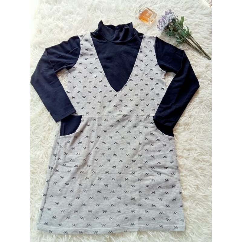 preloved dress wanita turtleneck coquette