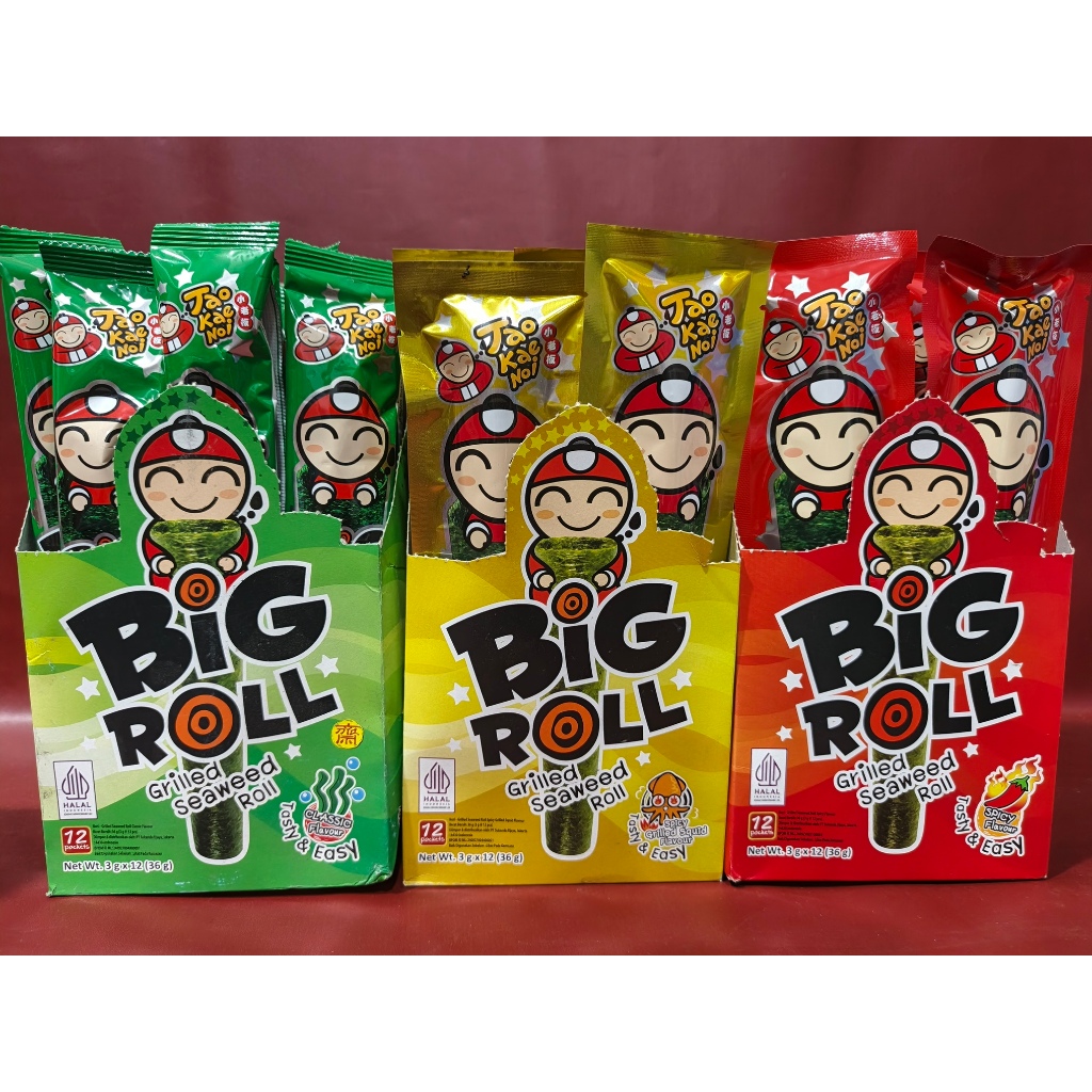 

Tao Kae Noi Snack Rumput Laut Panggang Big Roll 3,6g - Classic | Spicy | Spicy Squid