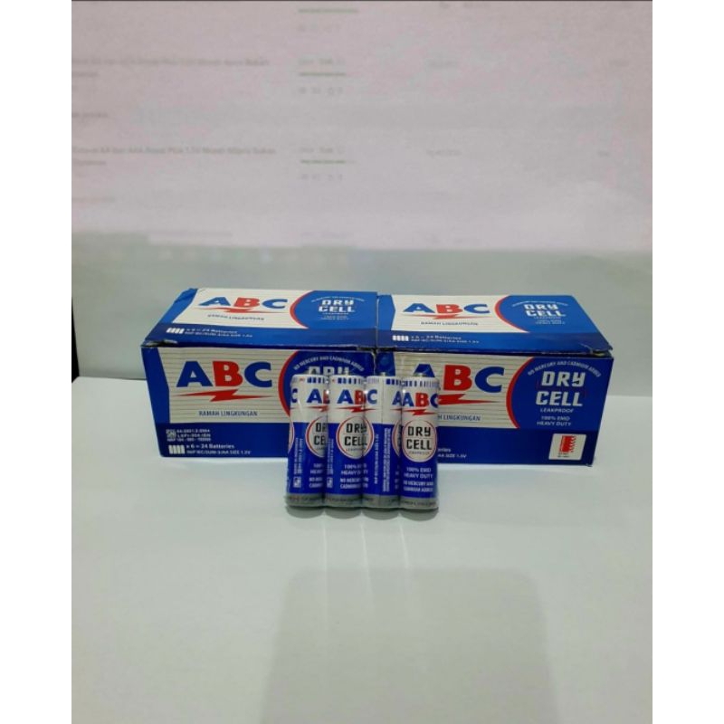 Batre ABC biru AA sedang isi 4 pcs/ baterai / battery / batu abc