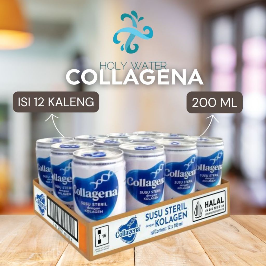 

COLLAGENA SUSU STERIL+ KOLAGEN Dus 200ml Isi 12 KALENG Per PACKS - READY Air Minum Kemasan Botol Minuman Kardus