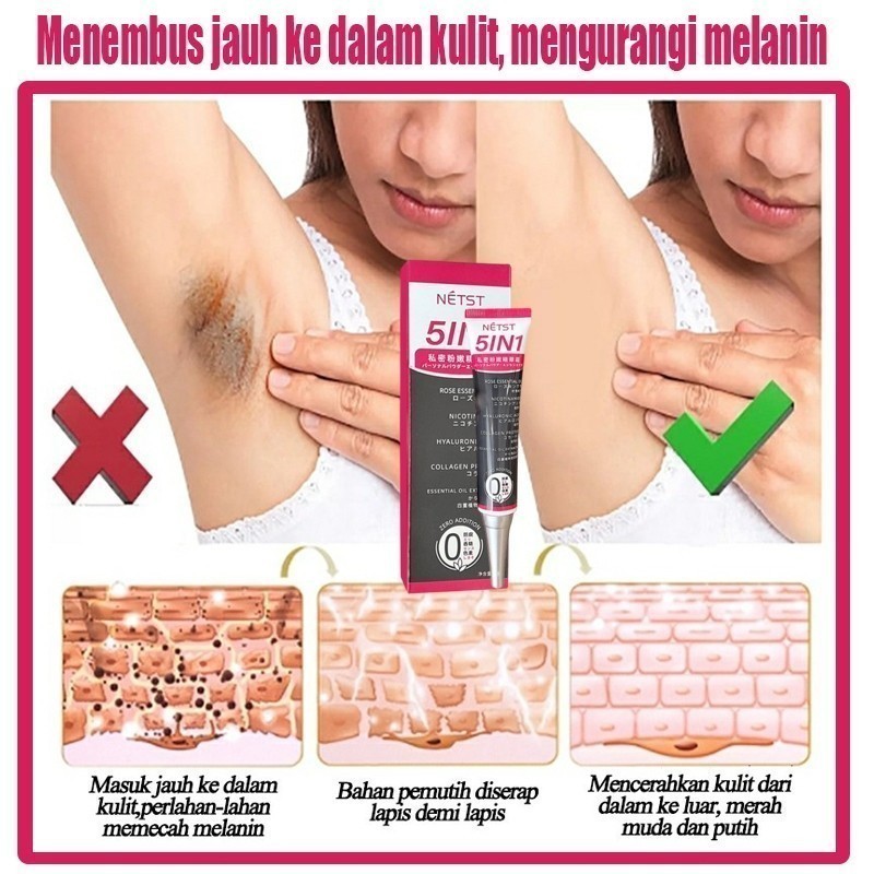Pemutih selangkangan dan miss v pembersih selangkangan hitam underarm cream 30ml Pemutih leher palin