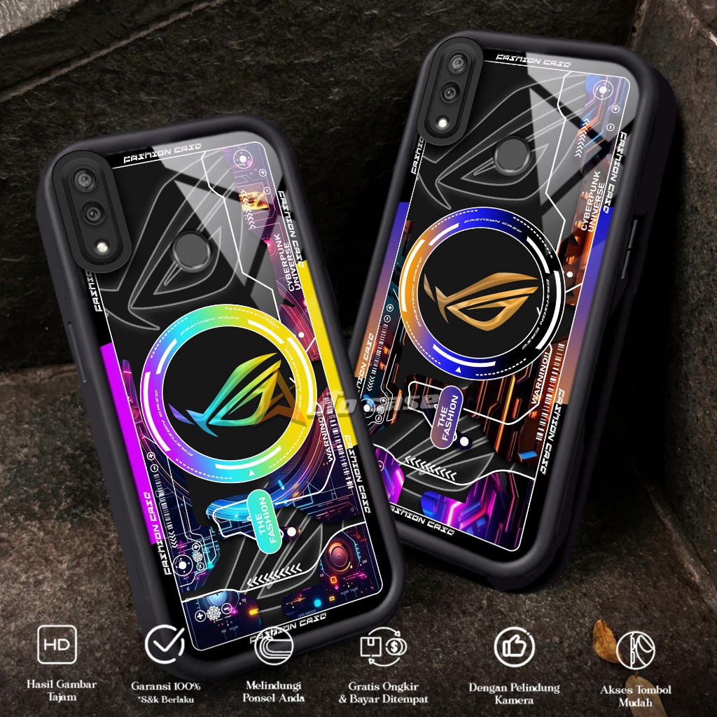 Softcase Glass kaca untuk HUAWEI Y7 2019 Y7 PRIME 2019 RGNW Casing Handphone Case Hp Procamera