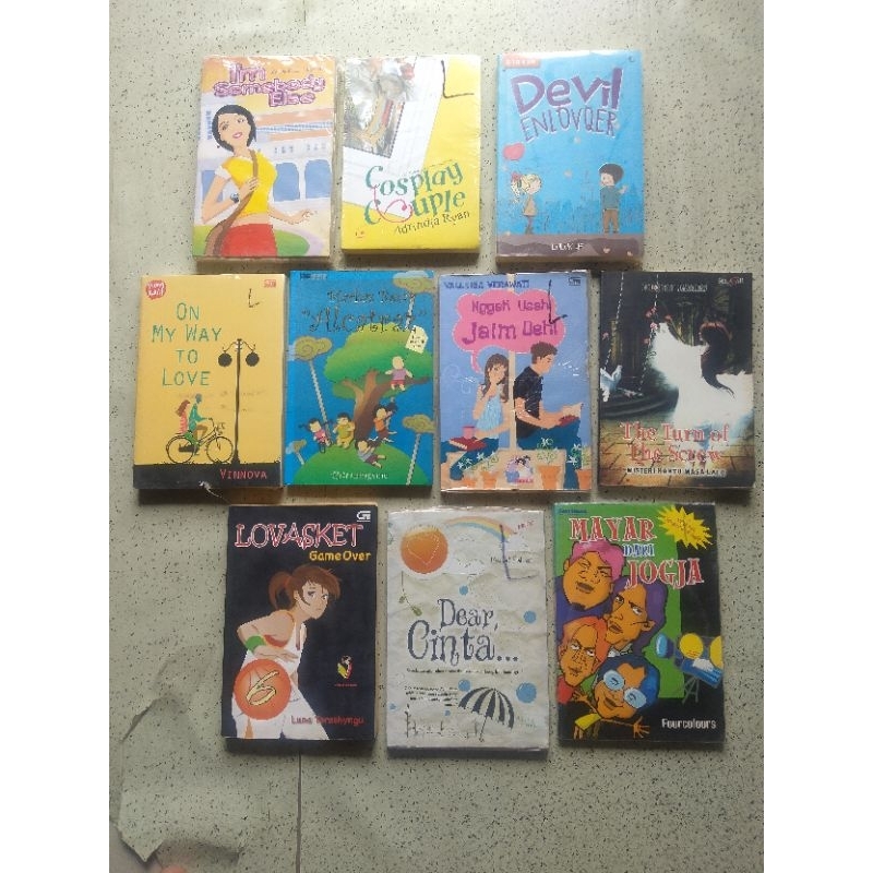 Buku Novel Remaja; DEVIL ENLOVQER, LOVASKET 6, DEAR CINTA, MAGIC BOX, KFC, VEWEQ, TILL IT TO NAOMI, 