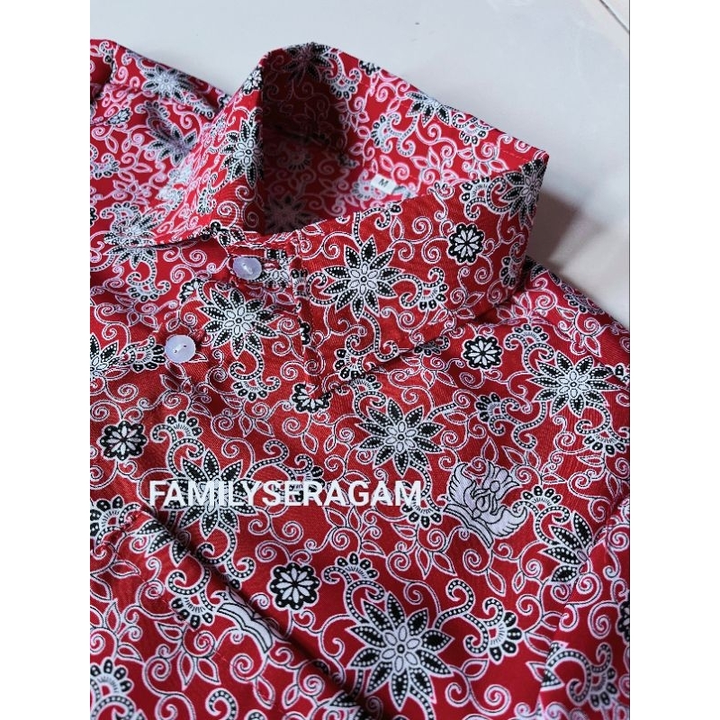 Baju Batik SD Negeri/Batik SD Nasional/Batik SD Merah/Baju Batik Sekolah SD Laki laki Perempuan/Bati
