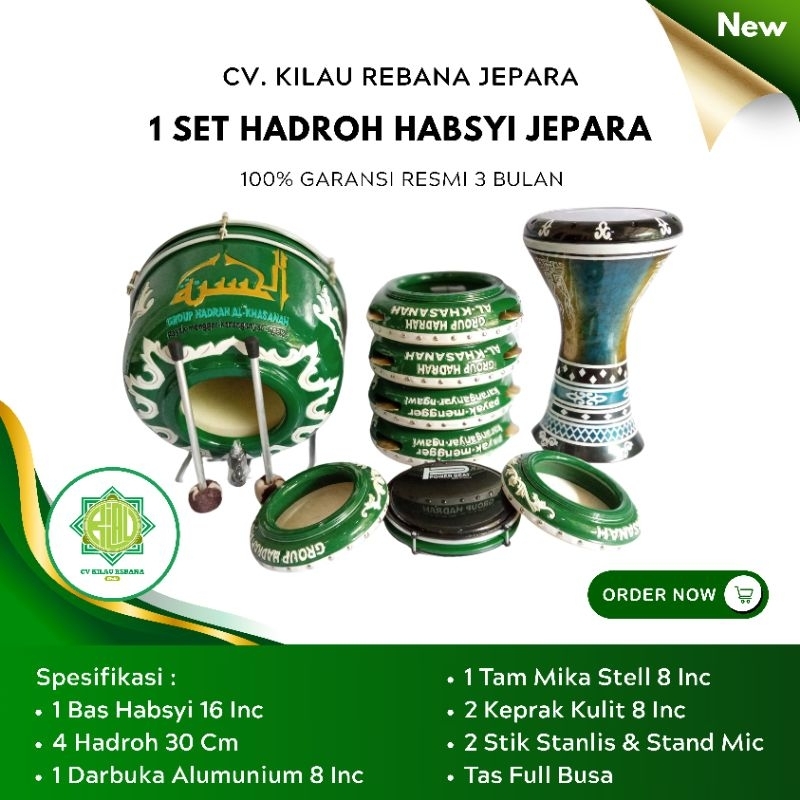 1 Set Rebana Hadroh Ukir Jepara CV. Kilau Rebana Jepara Berkualitas dan Bergaransi