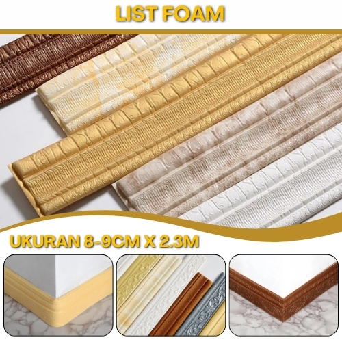 Wallstiker Dinding List Foam Dekorasi Plafon Tempel Dinding Atas Kamar Tidur Dapat Dilipat Tahan Air