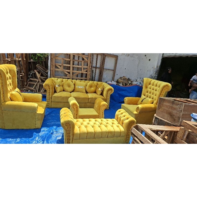 Sofa sultan tipe 3.1.1.bench / sofa mewah/ sofa raja kancing/ sofa ruang tamu