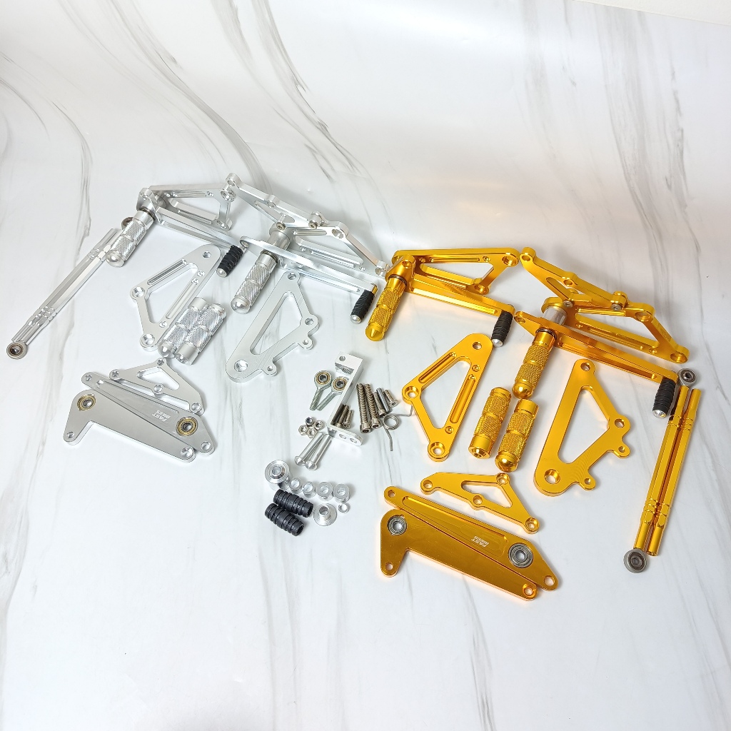 Footstep Underbone Drag Ninja 150 R RR No Disc & Ninja 150 RR Disc Fast Bikes Silver Lengkap Siap Pa