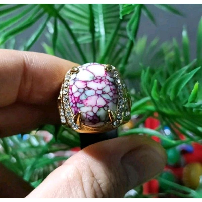 Cincin batu akik virus Nevada Afrika siap pakai DM 15×20