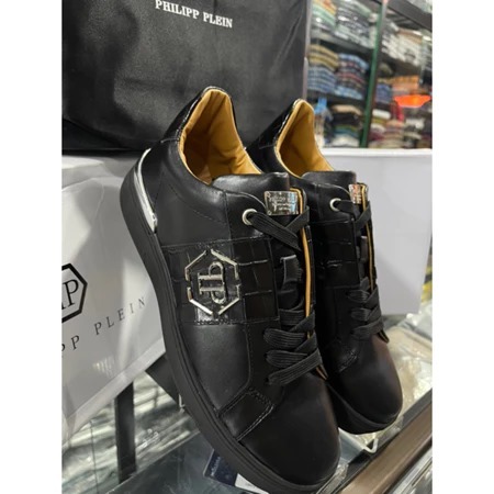 Sneakers Pria Philipp Plein Kulit Hitam