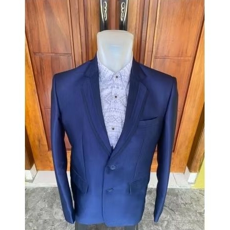 setelan jas pengantin jas weding jas formal pria warna navy slim fit