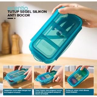 Ecentio Kotak Makan / Lunch Box Anak (420 ml / Biru).