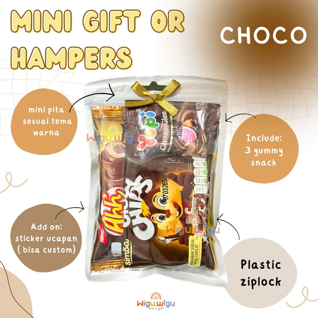 

Mini Hampers Gift Snack Ultah Tema Warna Coklat Orange Pink Ungu
