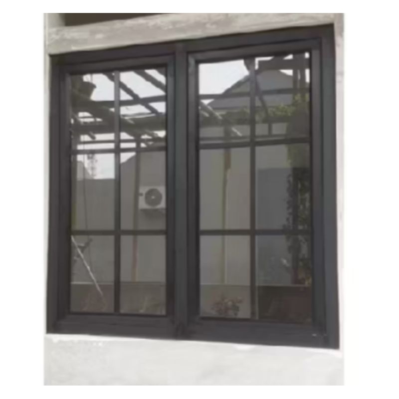 Jendela aluminium+kusen 3 inch,dengan ornamen luar dalam,dua daun bukaan kupu tarung,GRATIS PACKING 
