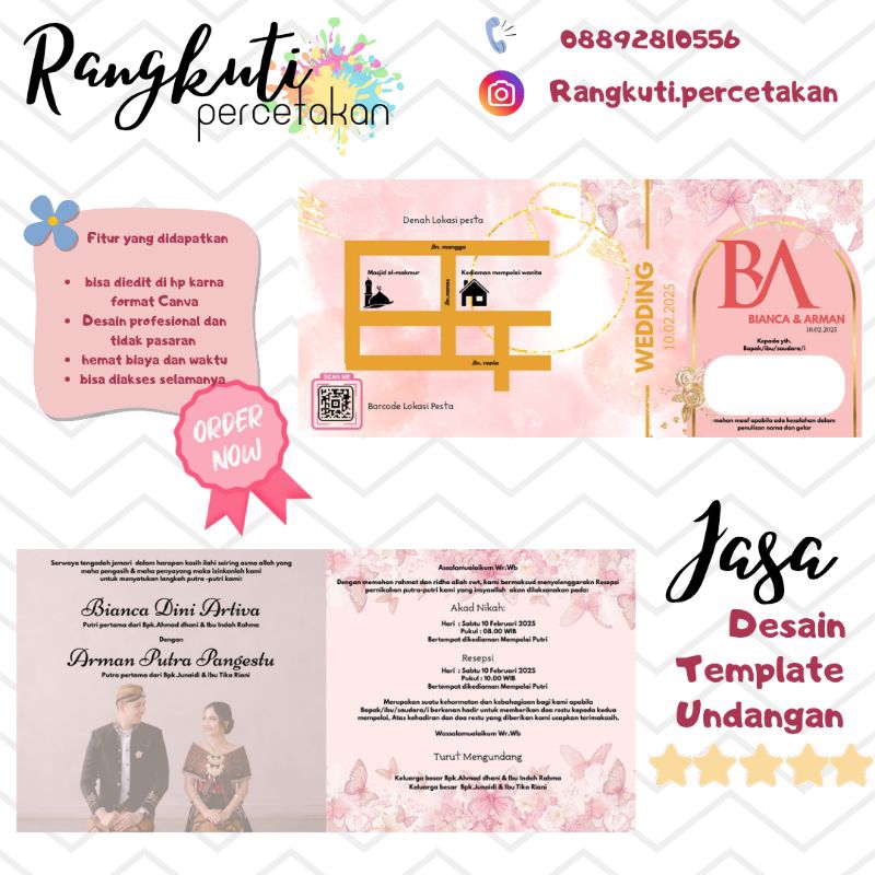 TEMPLATE UNDANGAN PERNIKAHAN TERBARU MURAH SIAP CETAK EDIT FORMAT CANVA CDR