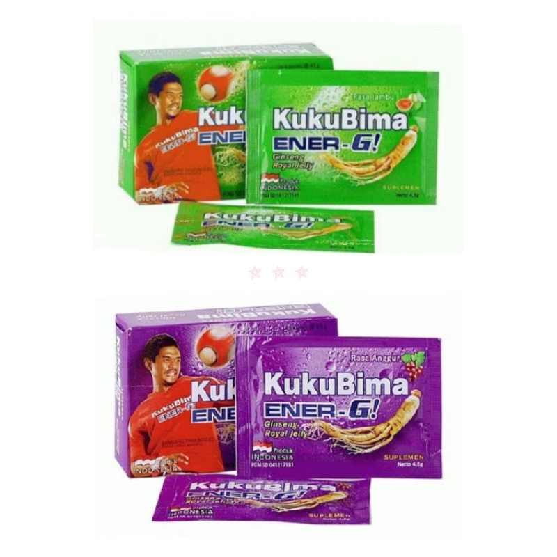 

SIDOMUNCUL KUKUBIMA ENER-G/RASA JAMBU/ANGGUR/PACK ISI 6 SACHET