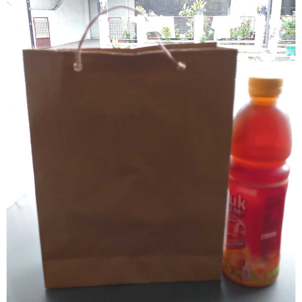 

Paperbag kraft polos tebal ukuran sedang 22x17x5