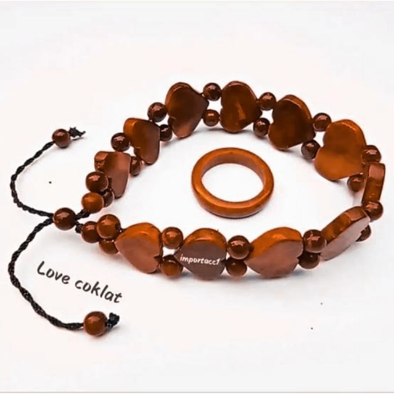 Gelang Kaokah Wanita Love Pul & Cincin Kaokah Polos Best Seller