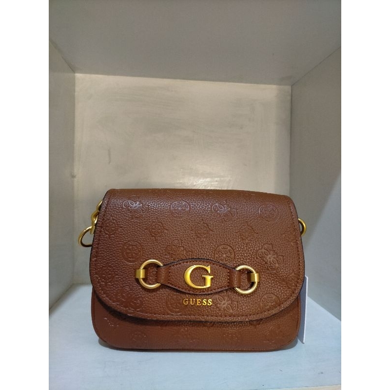 GUESS IZZY SLING BAG BROWN