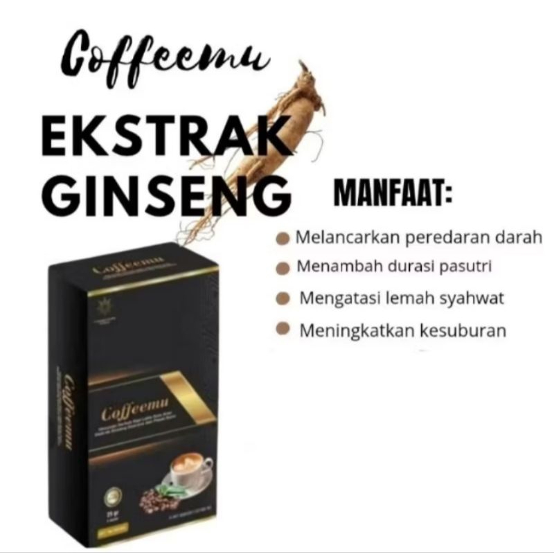 

COFFEEMU / COFFEMU / COFFEEMU SERBUK KOPI GULA AREN / EKSTRAK GINGSENG / KOPI STAMINA / KOPI SUL..