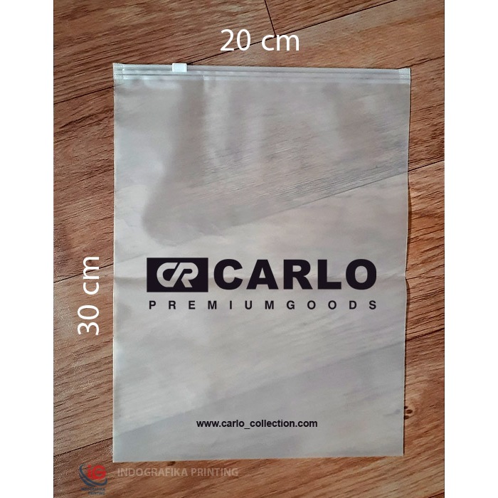 Zipper Bag matte doff 20x30 cm Custom  Sablon Plastic Doff  Packaging Baju Clothing
