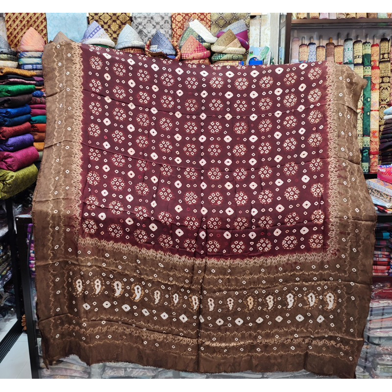 bahan kain jumputan titik7 antik alam gambir handmad palembang