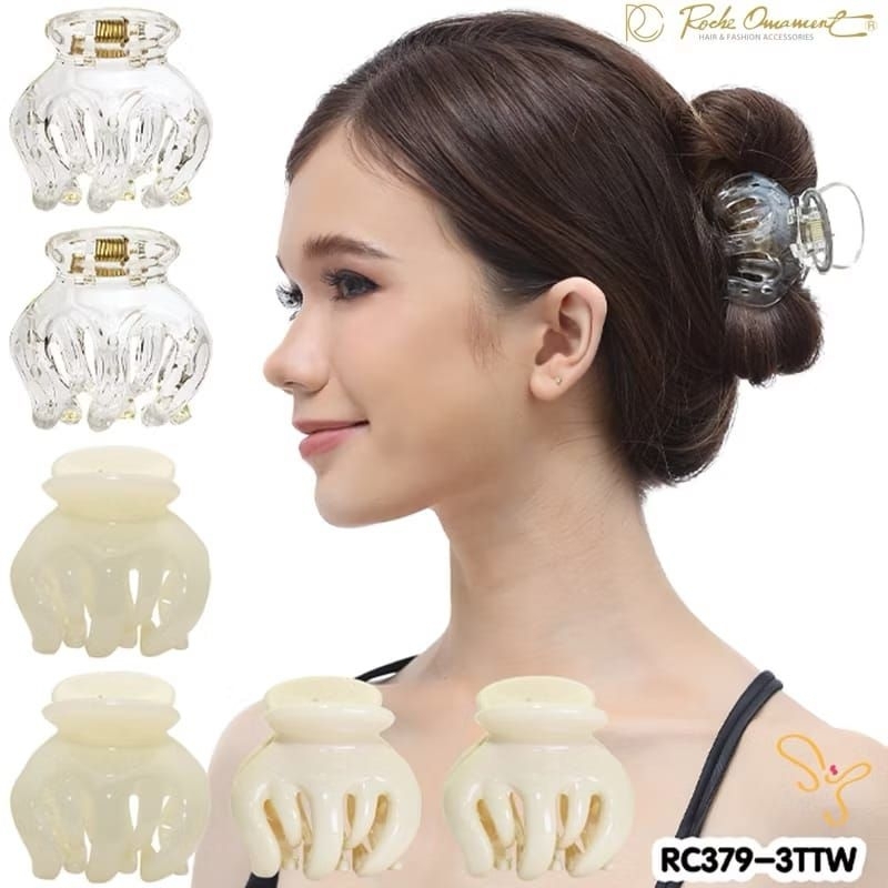 Jepitan Rambut Anti Badai 12 Pcs HK Honey/Jedai Rambut 1 Lusin Putih Bening