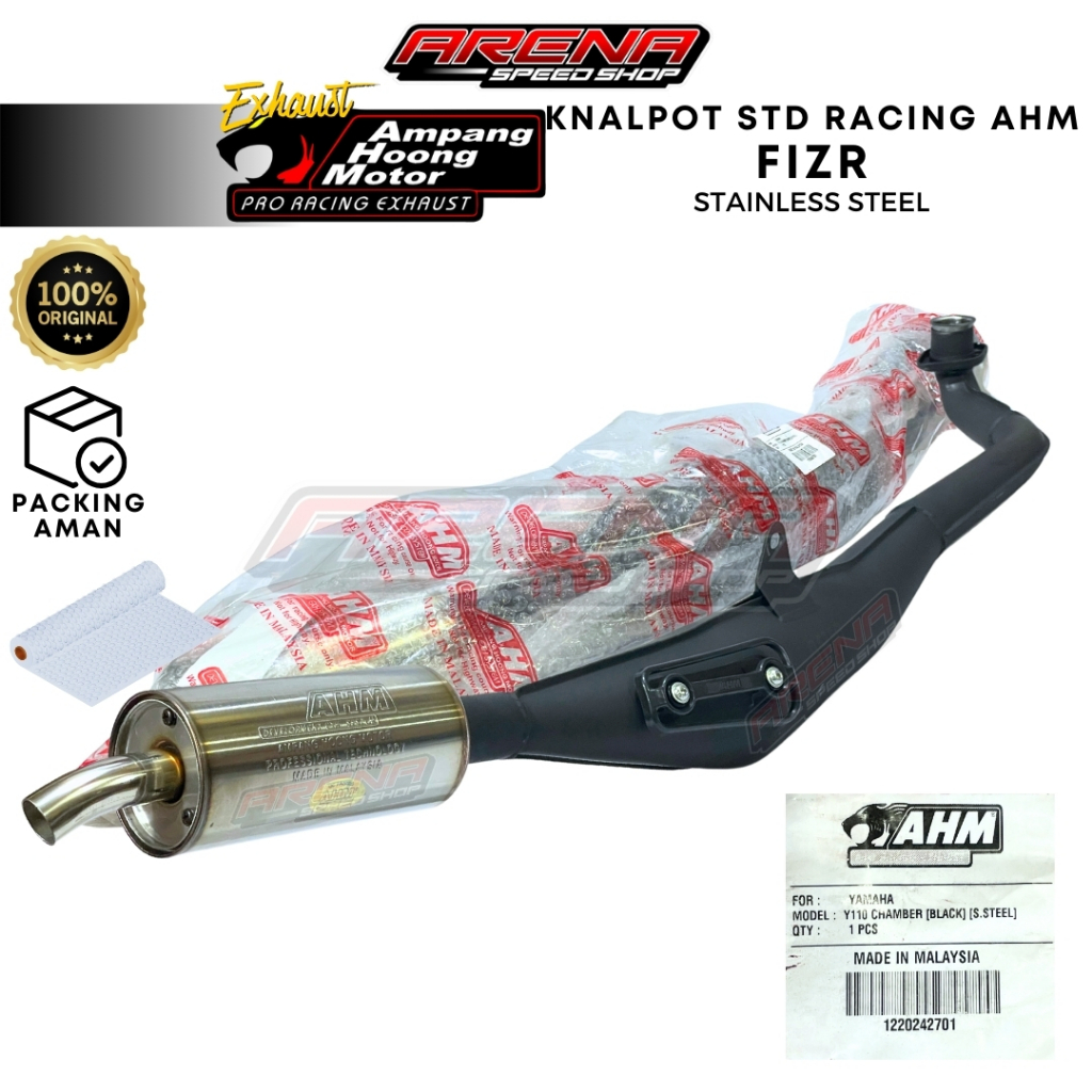 AHM Chamber Stroke Cutting Y110 STAINLESS Knalpot Standar Racing FIZR Force 1 ZR Original Malaysia