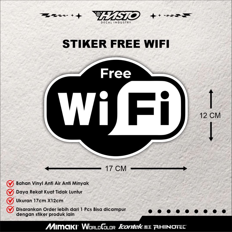 

Stiker Free wifi / Stiker wifi / Wifi / Stiker / Stiker Tanda