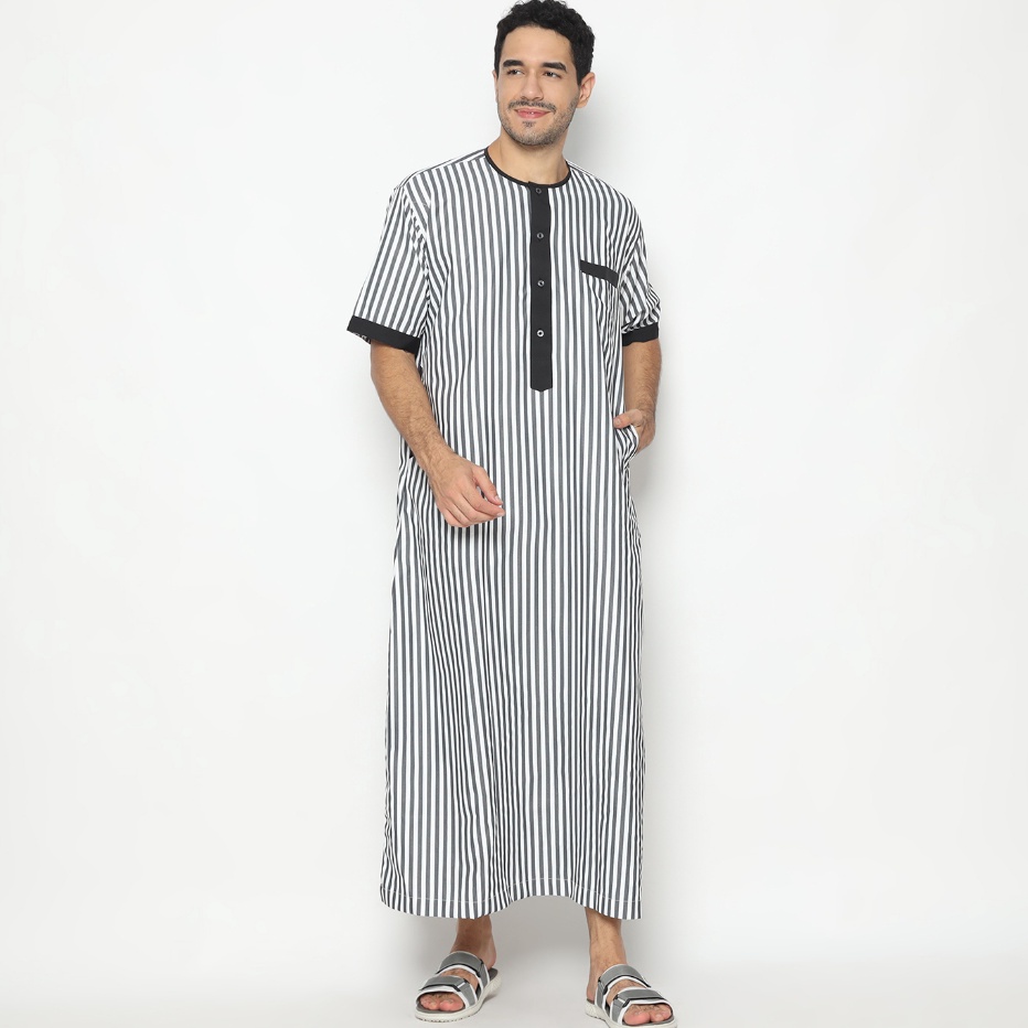 SHOHIB GAMIS PRIA DUBAI LIRIS LENGAN PENDEK