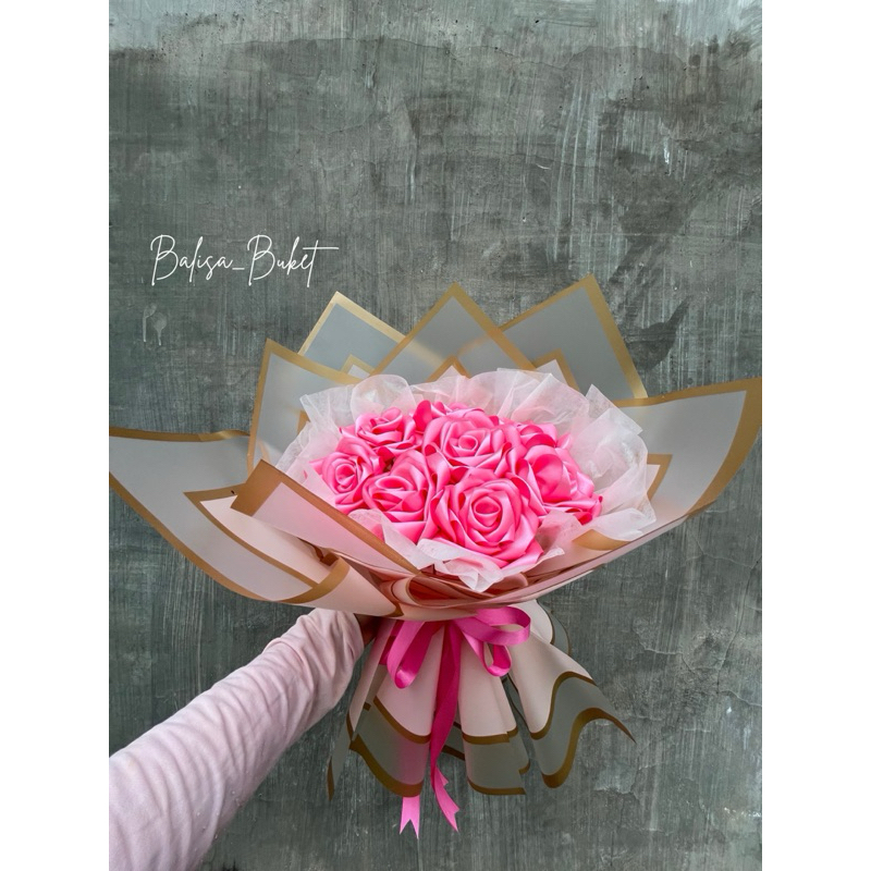 Ready Buket Bunga Pita Satin, Buket Wisuda, Buket Ulang Tahun, Buket Anniversary, Bunga Satin