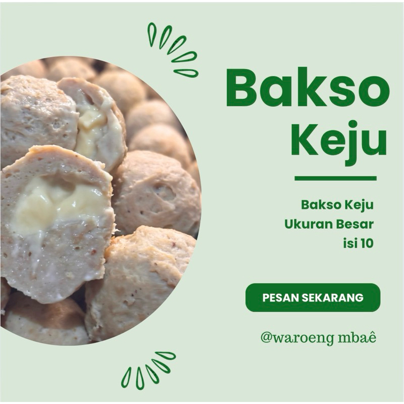 

Bakso Sapi isi Keju Lumer Ukuran Besar Isi 10
